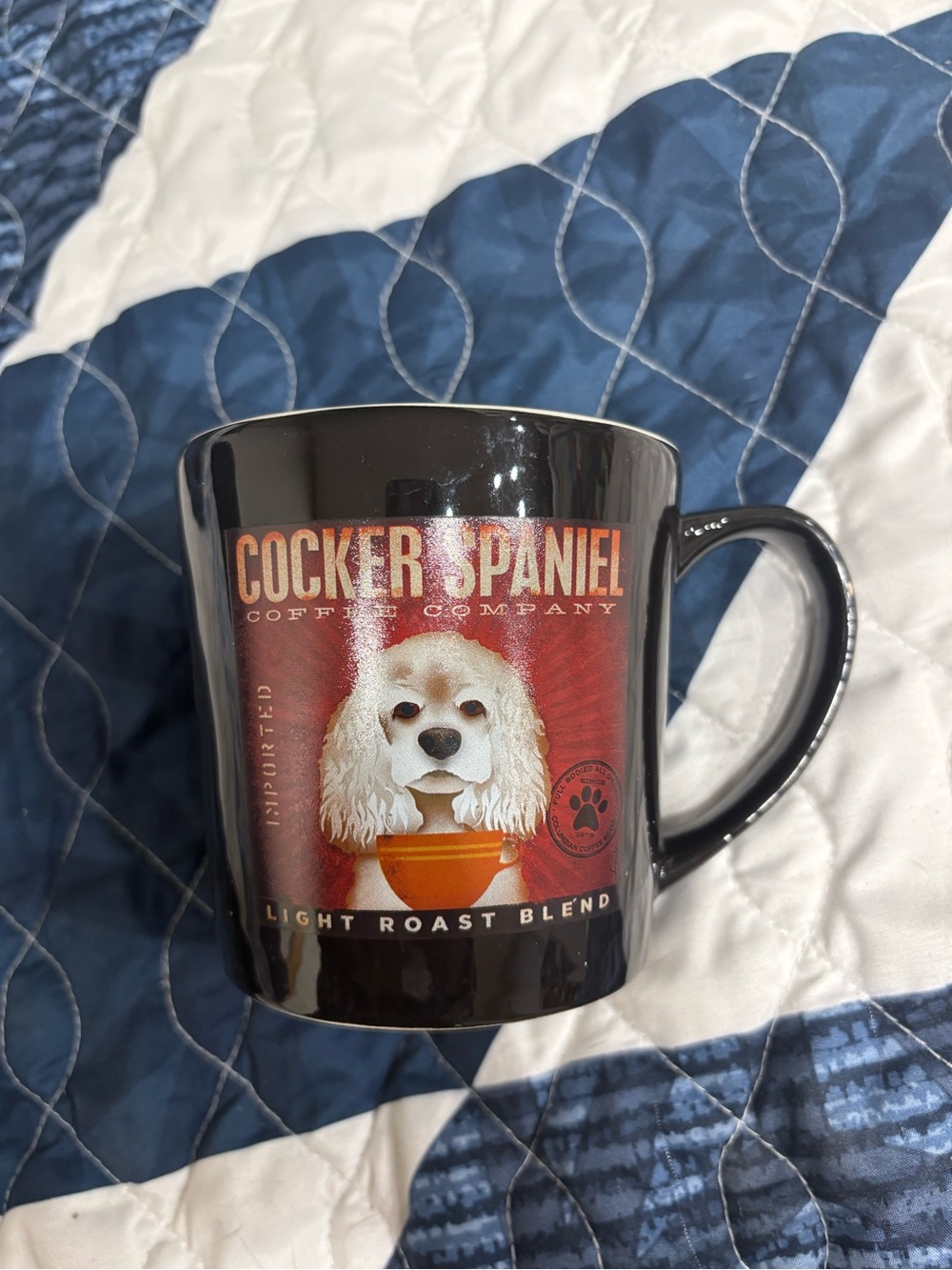 Cocker Spaniel Black Ceramic Mug - Light Roast Blend